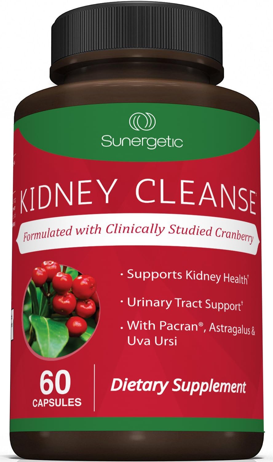 Sunergeti Premiu Kidne Cleans Supplemen Powerfu Kidne Suppor Formul wit Cranberr Extrac Help Suppor Health Kidney Urinar Trac Support 6 Vegetaria Capsules