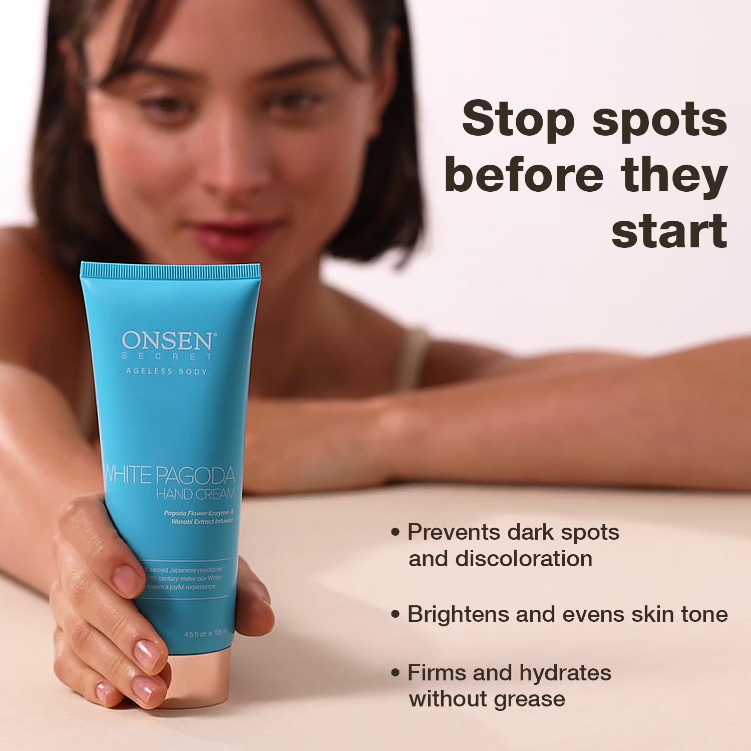 Onse Whit Pagod Han Crea Japanese-Inspire Firmin Han Lotio wit Pagod Flowe Enzyme Tsubaki Jojob Squalan Nursin Essential fo Agin Hand Vega (4. oz)