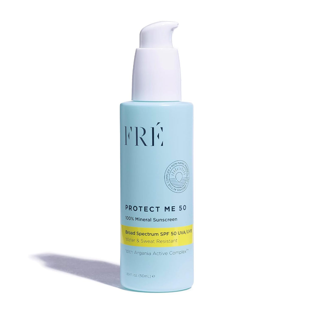 Minera Fac Sunscree wit Non-Nan Zin Oxid SP 50 PROTEC M b FR Skincar Ree Safe Water-Resistant N Whit Cast Facia Moisturizin Crea Non-Comedogeni Ophthalmologis Tested