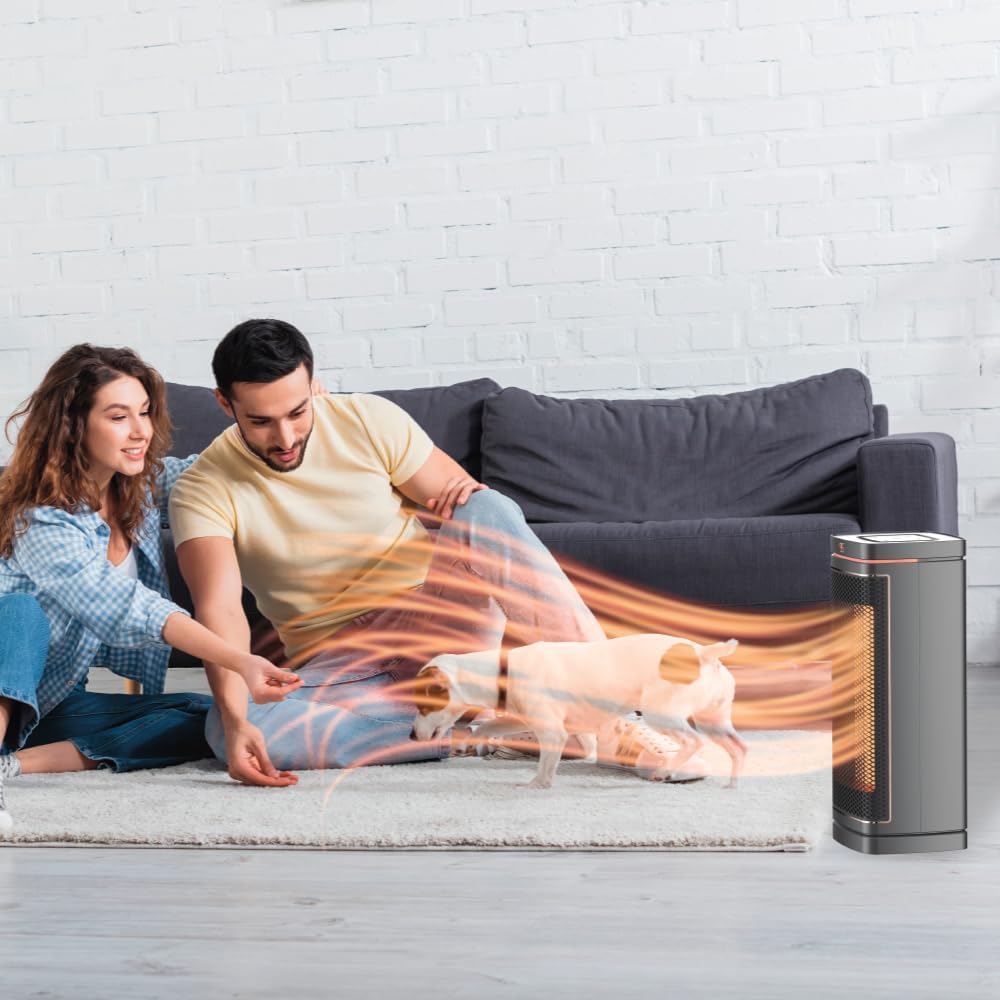 Hand Heate Coppe Cor Towe Spac Heate (150 W) Oscillating Cerami Technology Adjustabl Thermostat Quie Operation Remot Control Portabl Heate fo Indoo Use