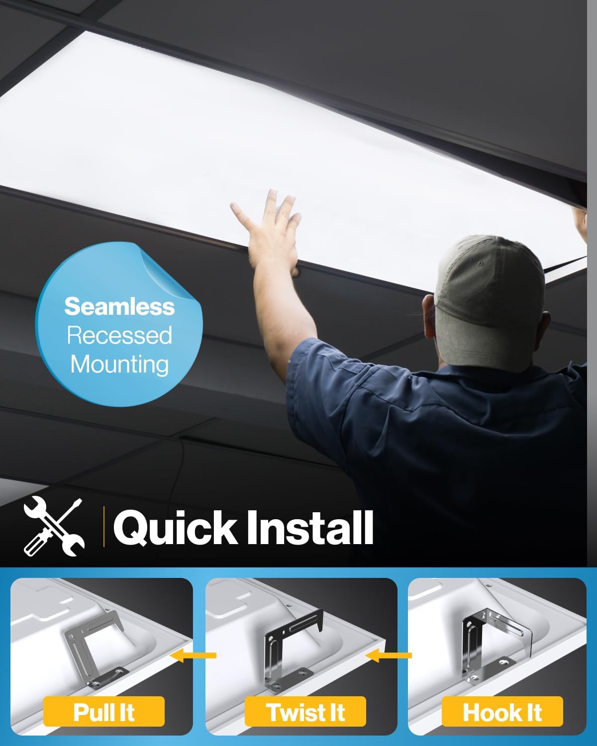 Sunco 18 Pack 2x4 LED Flat Panel Light Drop Ceiling Office Shop Commercial Warehouse Fixture, 6500 Lumens, Selectable Features, 30W/40W/50W, 4000K/5000K/6000K, Dimmable (0-10V), Dustproof ETL
