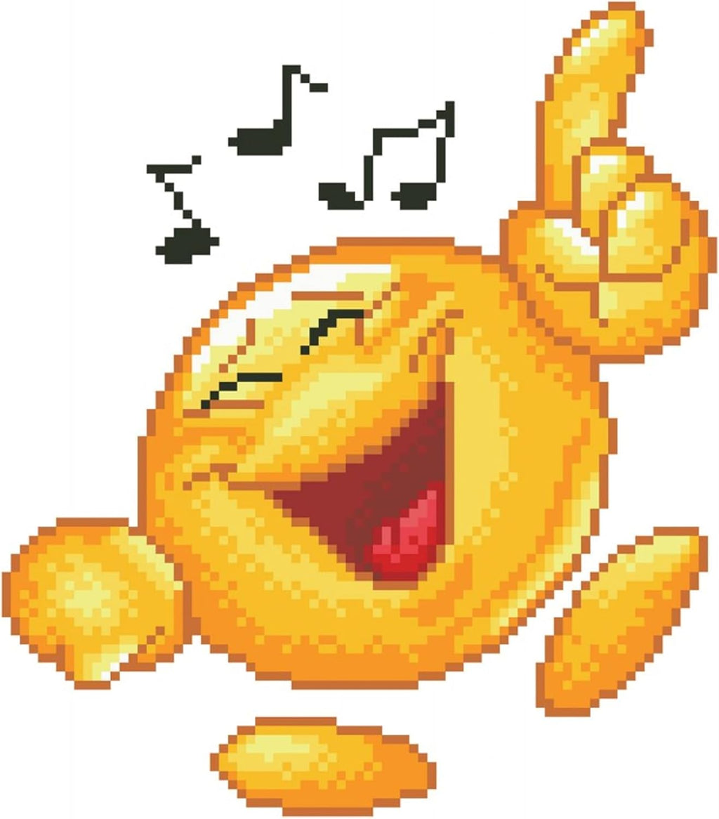 DIAMON DOT Jive' Musi Emoj Diamon Paintin Kit fo Adult Diamon Ar Kit Relaxin Creativ Craf Ki wit Dot Gem 10.2inchx9.1inch