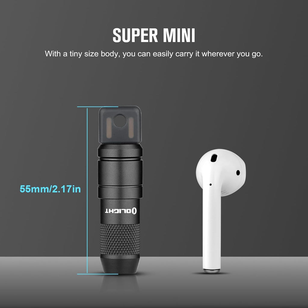 OLIGHT 2 Pack IMINI 2 EDC Rechargeable Keychain Flashlight, 50 Lumens Compact and Portable Mini LED Keyring Lights with Built-in Battery Ideal for Everyday Carry and Emergencies