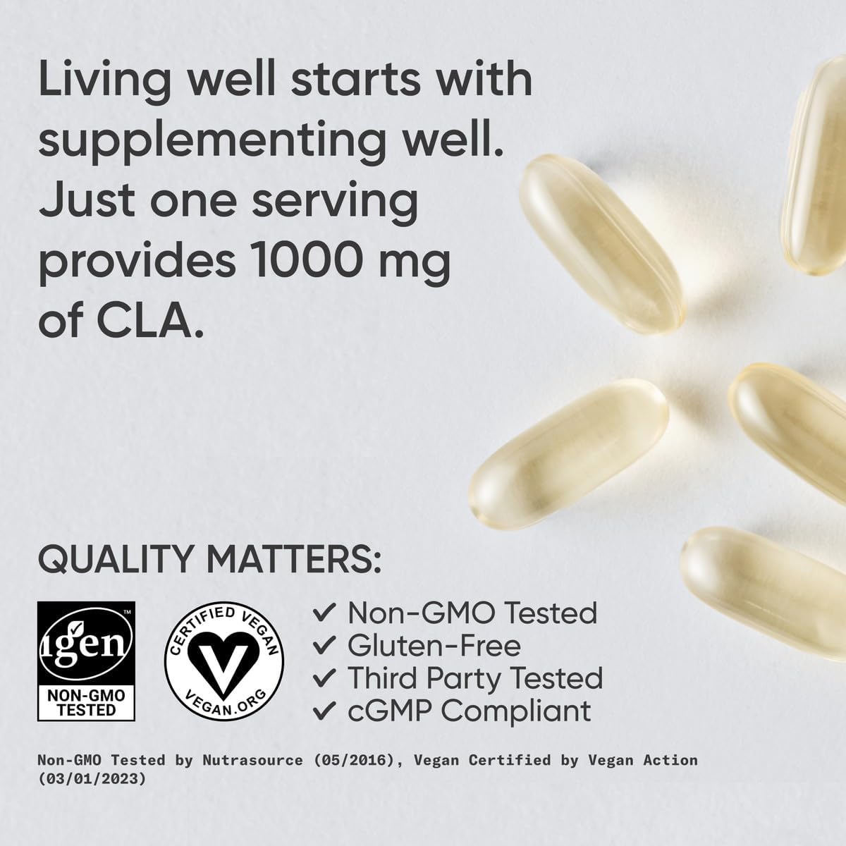 Sport Researc Vega CL 1250m wit Activ Conjugate Linolei Aci fo Me Wome Non-GMO So Glute Fre 80 (9 Softgels)