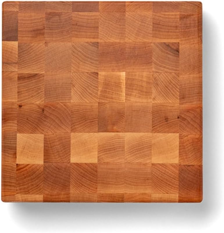 John Boos CCB Series Square Wooden Maple Cutting Board 12¡±x12¡± ¨C 3¡± Thick, 13-lb Reversible Butcher Block with End-Grain & Finger Grips ¨C Made in the USA