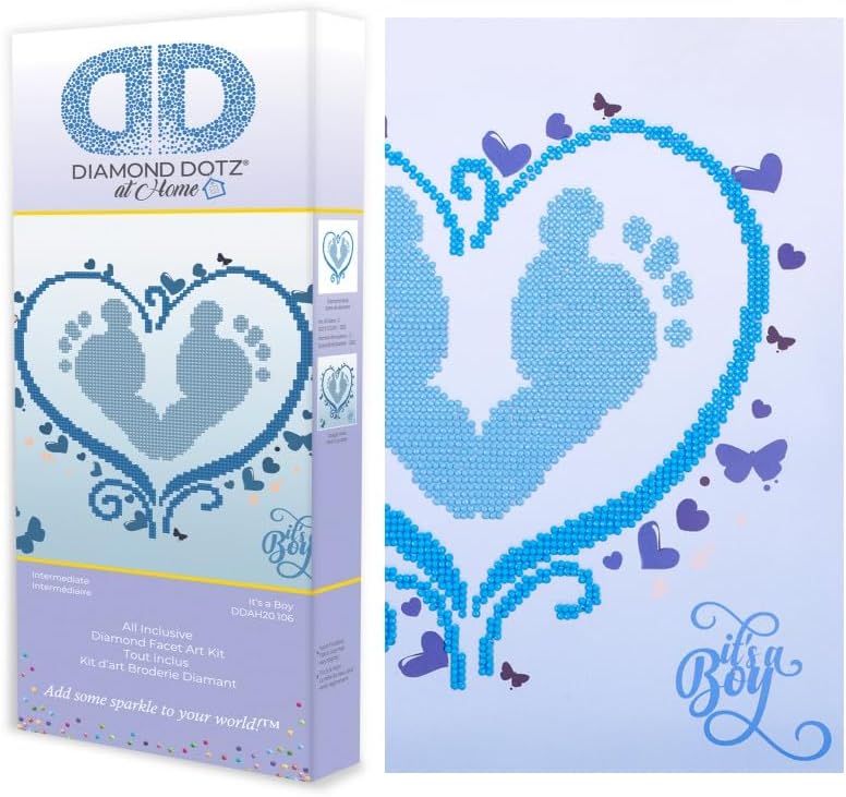 DIAMON DOT a Hom It' Boy Partia Drill Roun Dotz Diamon Paintin Kits Diamon Ar Kit fo Adults Bab Diamon Painting Diamon Art 12inchx12inch