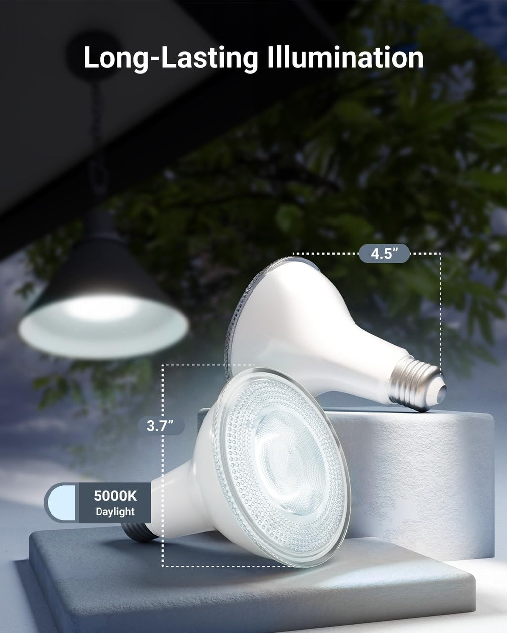 Sunc LE PAR3 Dus t Daw Ligh Bul fo Outsid Porch Patio Backyard 11W=75W 85 LM 5000 Daylight? Non-Dimmable Photocel Sensor U Pack.