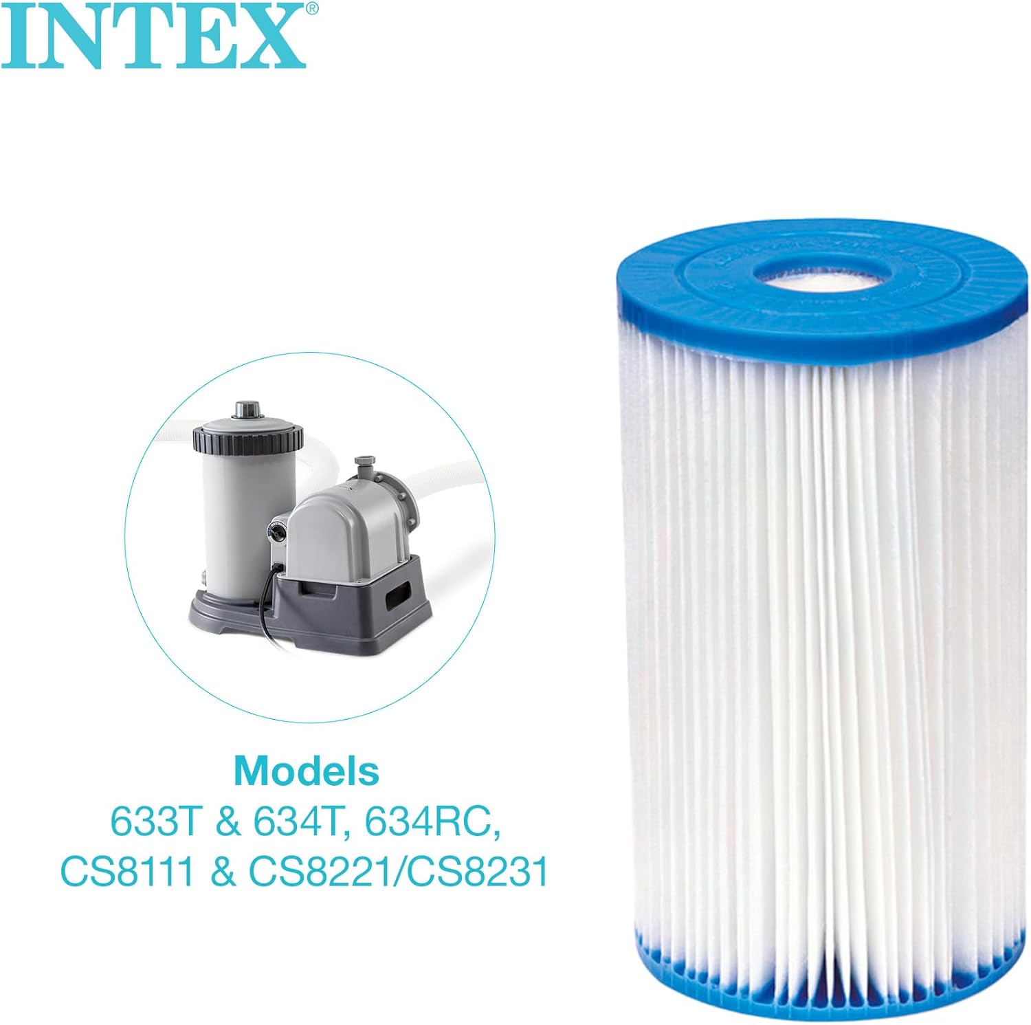 Intex 29005E Type B Pool Filter Cartridge Filter Pumps ¨C Easy-to-Clean ¨C Dacron Paper ¨C Efficient Filtration ¨C 4 Pack