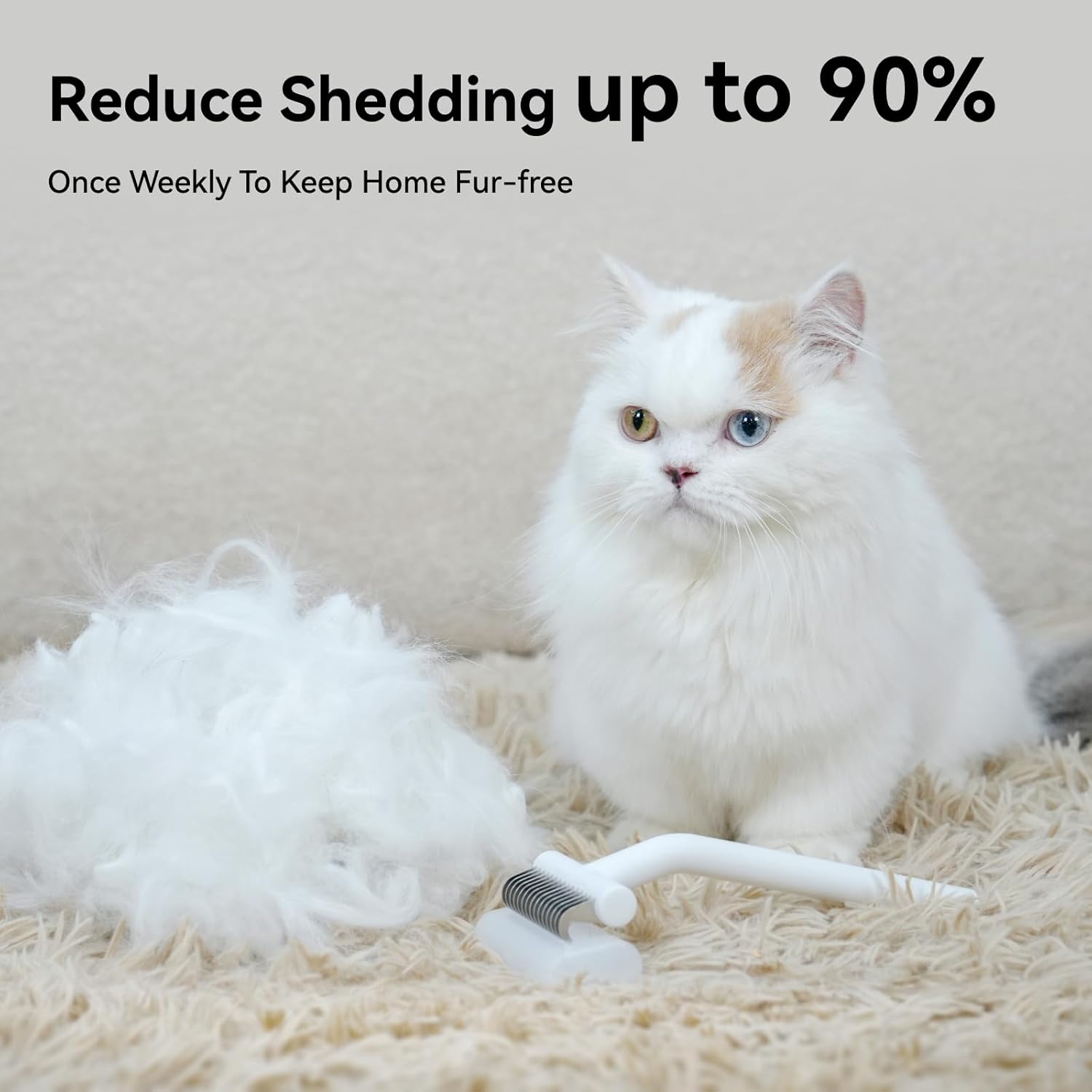 aumuc Undercoa Rak fo Cat Small/Mediu Dog Desheddin Brus Demattin Com fo Double-Coate Pet wit Lon o Shor Hair Matte Fu Groomin Too fo Kitten Puppy Rabbi an Horse