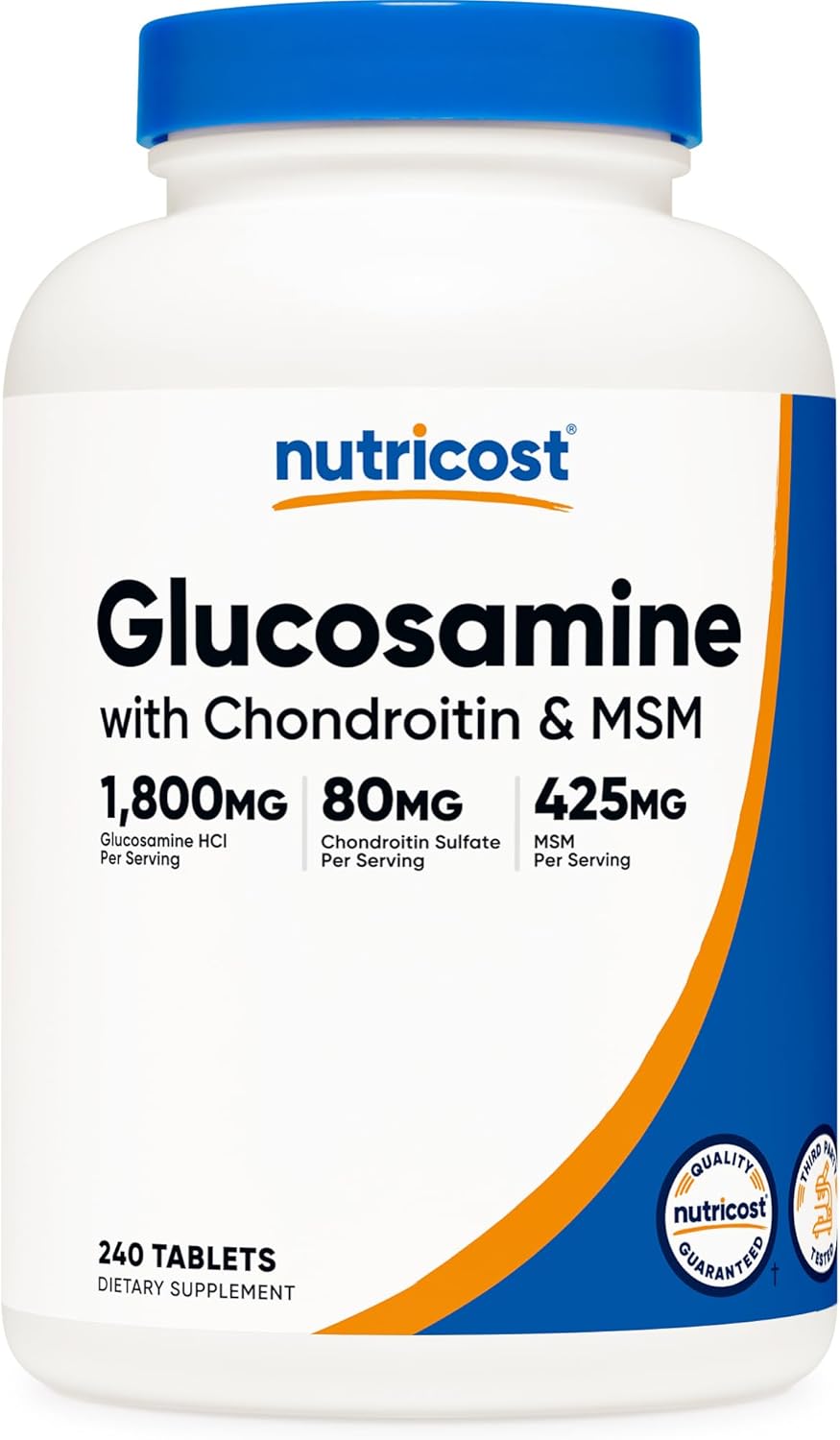 Nutricos Glucosamin 1800m wit Chondroiti MSM 24 Tablets 12 Serving Non-GMO Glute Free