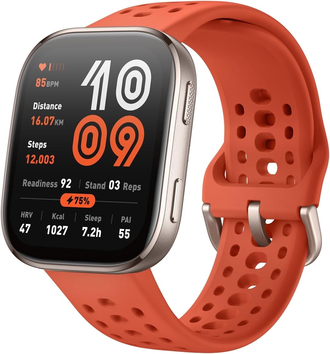 Amazfit Bip 6 Smart Watch 46mm, 14 Day Battery, 1.97inch AMOLED Display, GPS & Free Maps, AI, Bluetooth Call & Text, Health, Fitness & Sleep Tracker, 140+ Workout Modes, 5 ATM Water-Resistance, Red