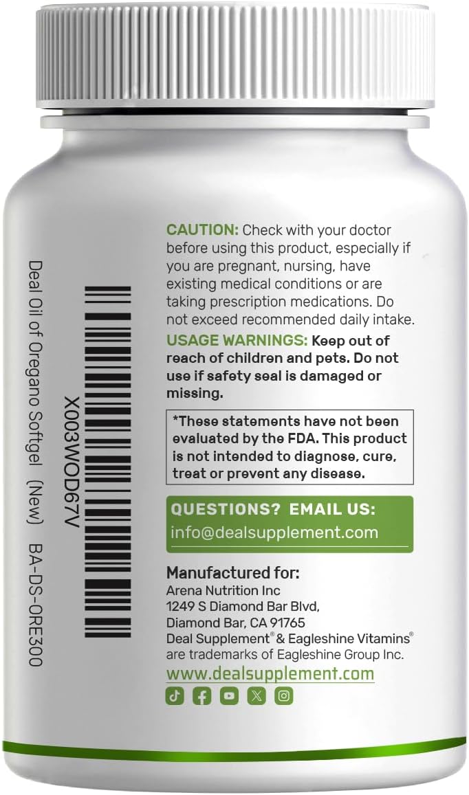 DEA SUPPLEMEN Oi o Oregan Softgel wit Blac See Oi 30 Coun 30: Extract Activ Carvacro Thymoquinon Antioxidan Immun Healt Suppor Plan Based Non-GMO