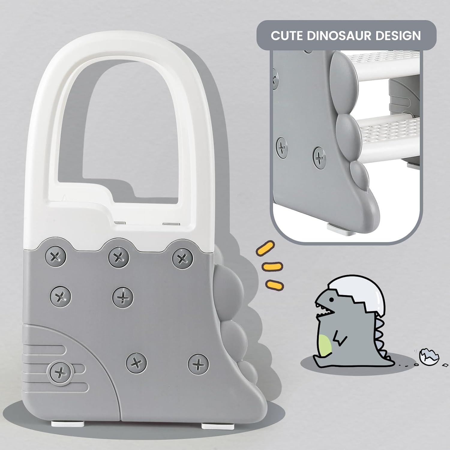 GarveeLif Toddle Ste Stoo Kid Standin Towe fo Toddler Plasti Learnin Helpe Stoo fo Kitche Counte Bathroo Sin Toile Pott Trainin wit Handle an Non-Sli Pads