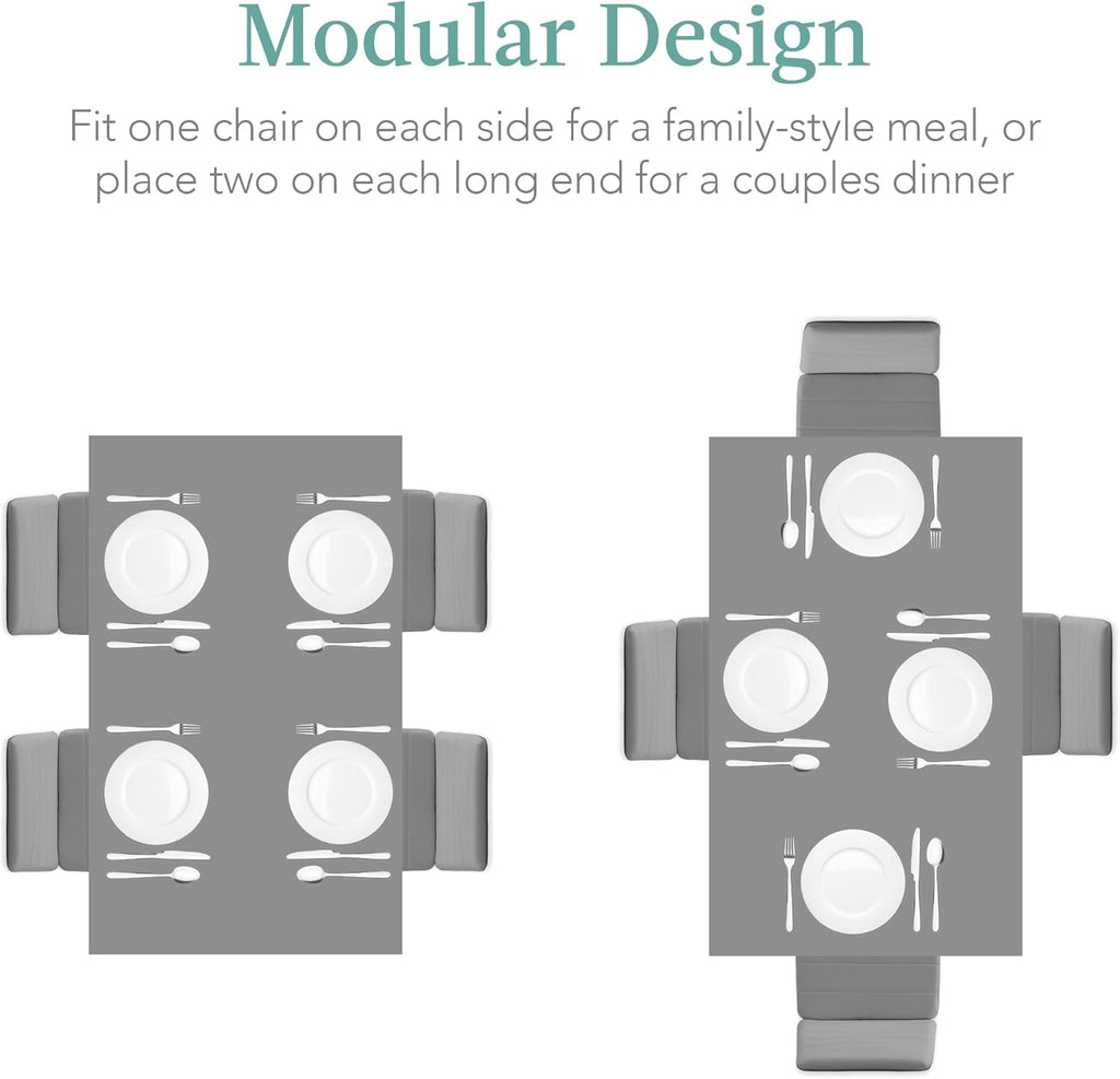 Best Choice Products 5-Piece Glass Dining Set, Modern Kitchen Table Furniture for Dining Room, Dinette, Compact Space-Saving w/Glass Tabletop, 4 Upholstered PU Chairs, Metal Steel Frame - Gray