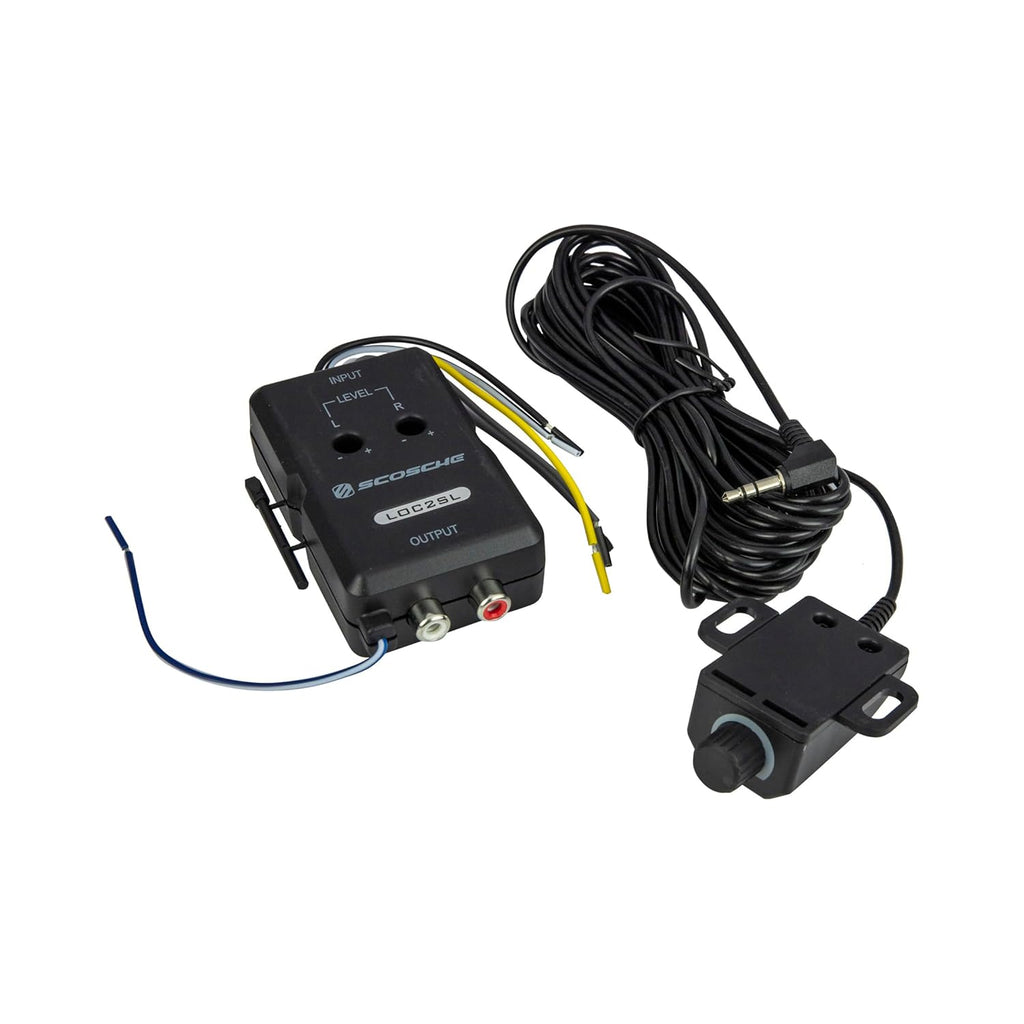 LOC2SL Line Output Converter with Remote Control Knob - 2CH High/Low RCA Converter Car Audio - Ideal for Subwoofer Amp - Line Level Converter for Car Stereo - Easy Installation - Quality Sound