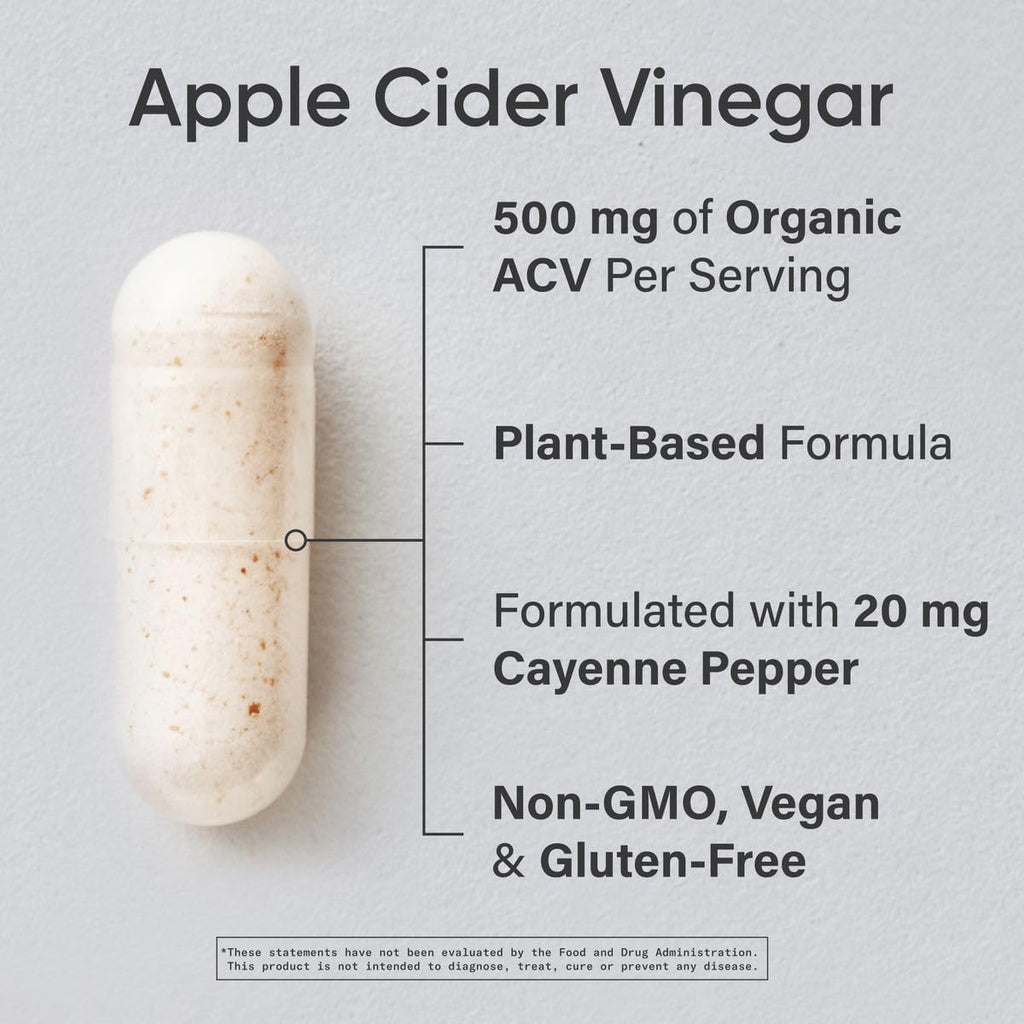Sports Research Apple Cider Vinegar with Cayenne Pepper | Made from Organic Fermented Apple Cider - Non-GMO Project Verified Vegan Certified (120 Veggie Capsules)