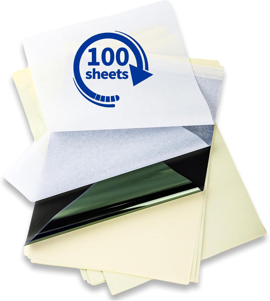 Phomem Tatto Transfe Paper 10 Sheet Stenci Transfe Pape fo Tattooing A Siz Therma Tatto Stenci Pape Compatibl wit M08 TP81/83/86/87/8 Printe Tatto Supplies