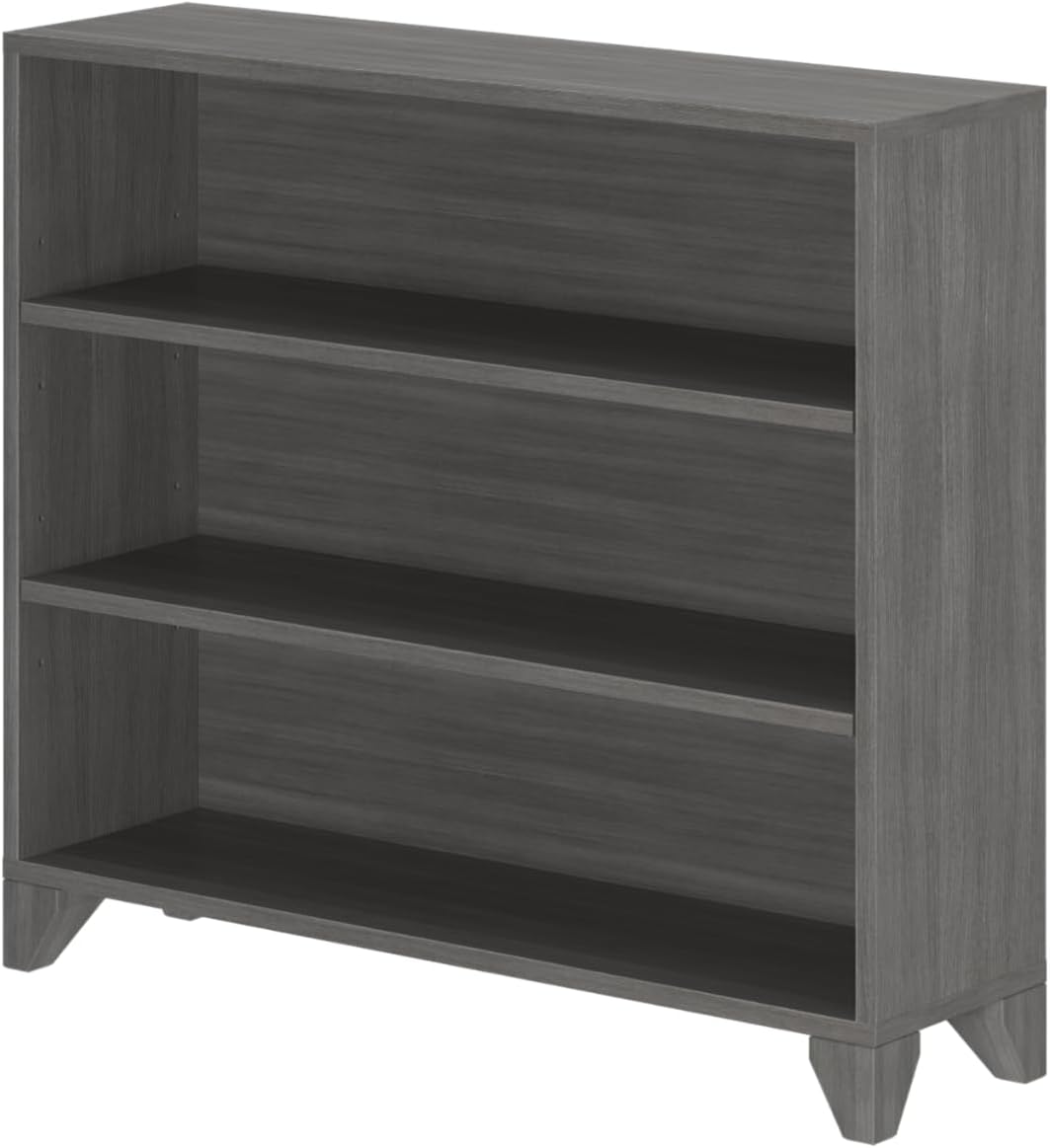 Plank+Beam Classic 3 Shelf Adjustable Bookcase, Engineered Wood Bookshelves for Home, Adjustable Shelves for Versatile Storage, 3 Tier Storage Organizer Bookshelf, Clay