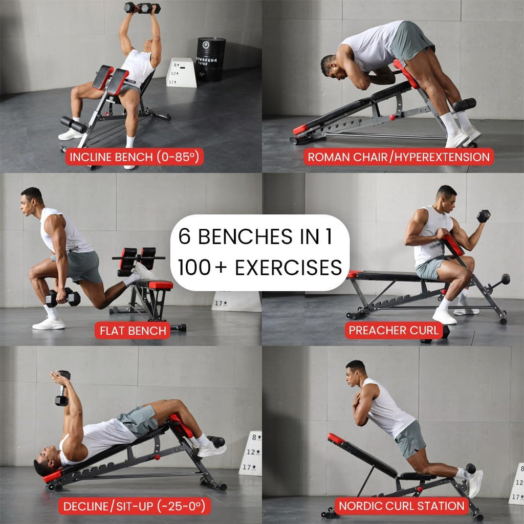 Fine For Multi-Functiona FI Weigh Benc fo Ful All-in-On Bod Workou Hype Bac Extension Roma Chair Adjustabl A Si u Bench Inclin Declin Bench Fla Bench