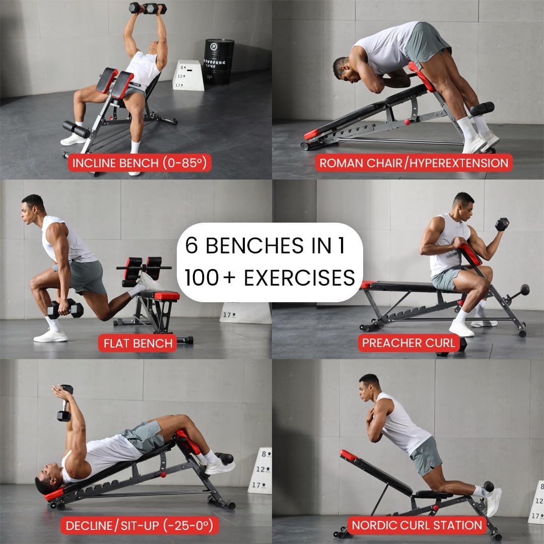 Fine For Multi-Functiona FI Weigh Benc fo Ful All-in-On Bod Workou Hype Bac Extension Roma Chair Adjustabl A Si u Bench Inclin Declin Bench Fla Bench