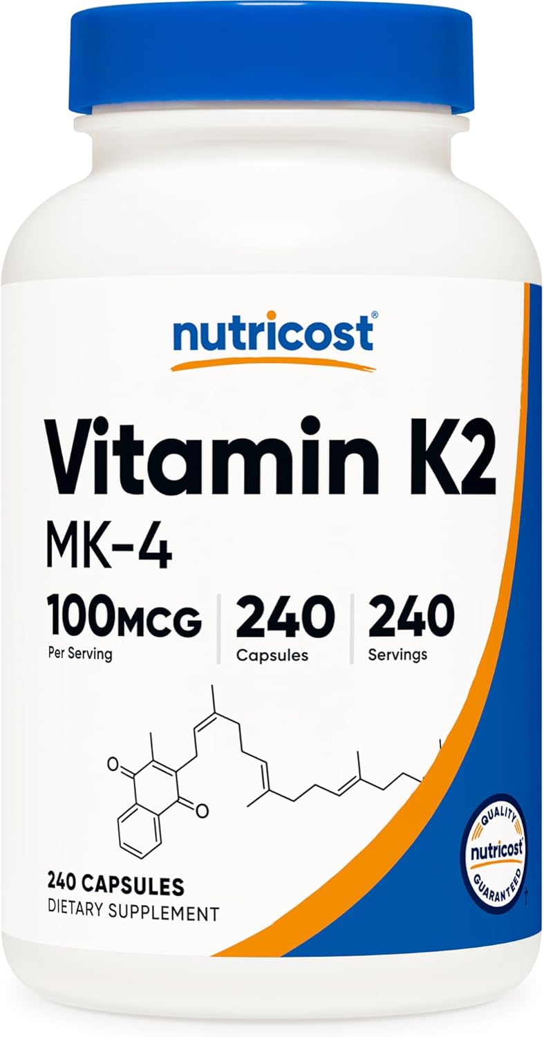 Nutricos Vitami K (MK4 24 Capsule (100mcg Glute Fre an Non-GMO