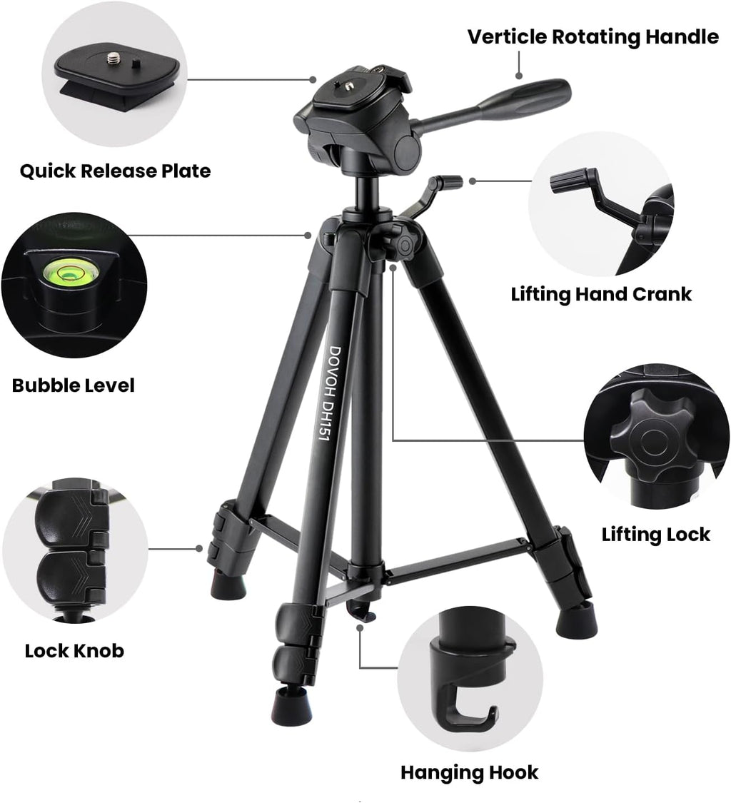 Heav Dut Tripo fo Lase Level Adjustabl Heigh fo Camer wit Bubbl Leve 1/4inch-2 Scre Mount DH151