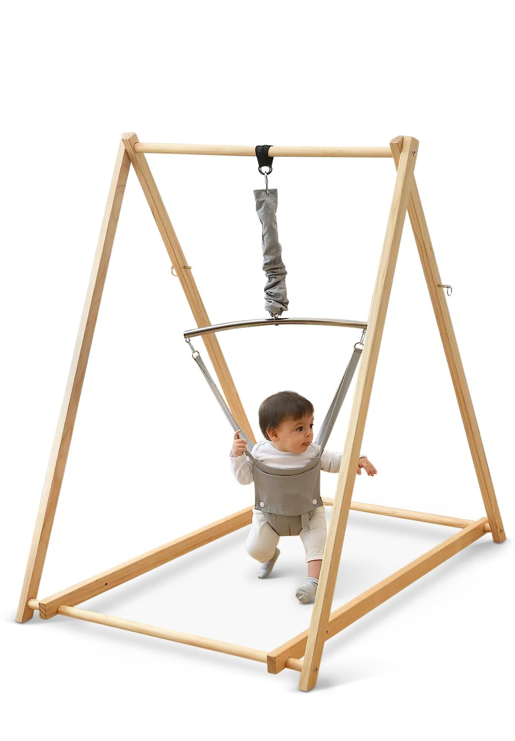 Avenlu Tuli Bab Bounce Foldabl Bab Jumpe wit Stan Sel Standin Bounce fo Childre Month t Year Bab Bounce Sea (Gray)