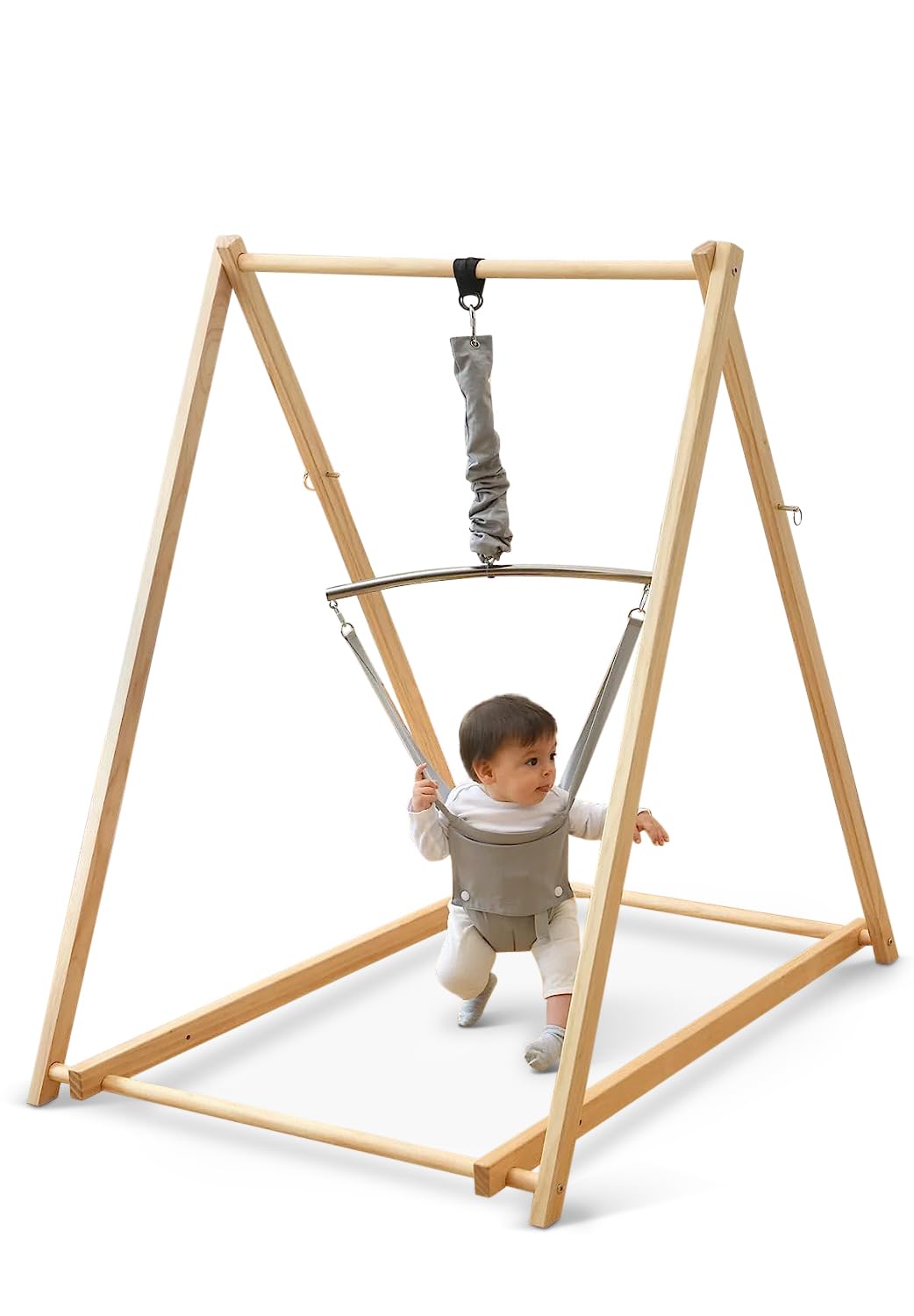 Avenlu Tuli Bab Bounce Foldabl Bab Jumpe wit Stan Sel Standin Bounce fo Childre Month t Year Bab Bounce Sea (Gray)