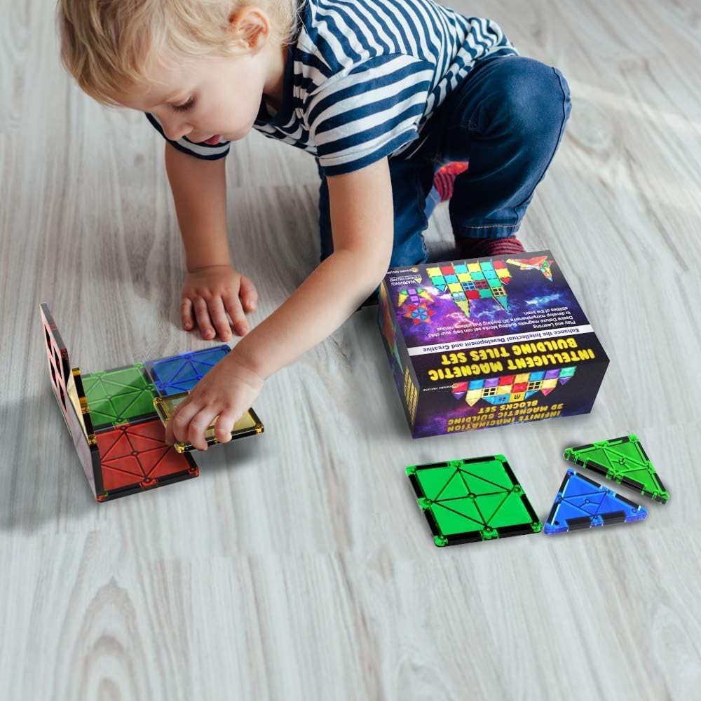 Desir Delux Magneti Tile Buildin Block Constructio Toy fo Boy Girl 47p STE Learnin Educational Kid Ag    Yea Ol Gift