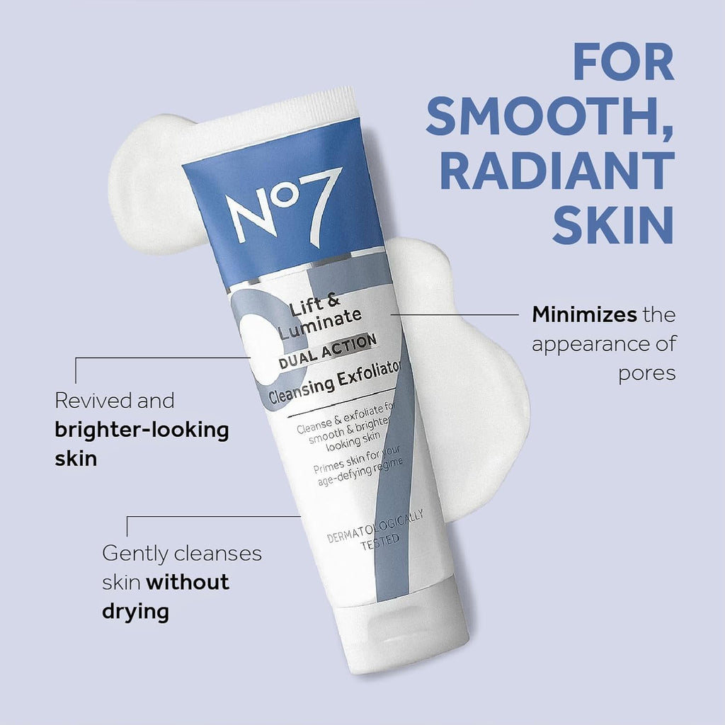 No Lif Luminat Dua Actio Cleansin Exfoliatin Fac Was Gentl Fac Exfoliato wit Vitami C B Dee Por Cleanse fo Dul Uneve Ski Ton (3. F Oz)