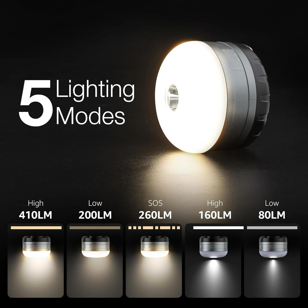 L LE Campin Lanter Rechargeable 310LM Ligh Modes Powe Bank Waterproof Min Flashligh wit Magneti Bas fo Hurrican Emergency Outdoor Hiking Hom an Car