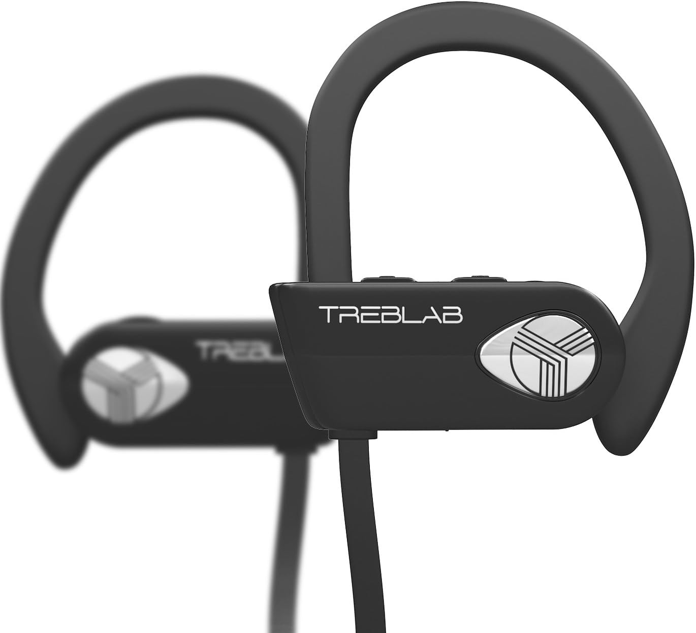 TREBLAB XR500 Bluetooth Running Headphones, IPX7 Waterproof, Noise Cancelling, Secure-Fit, Wireless Sport Earbuds with Mic