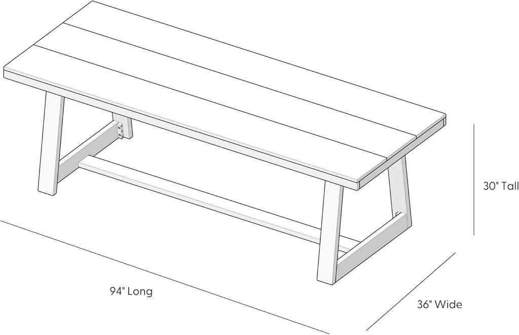Plank+Bea Classi Rectangula Dinin Roo Tabl (94i 2380mm) Peca Wirebrush