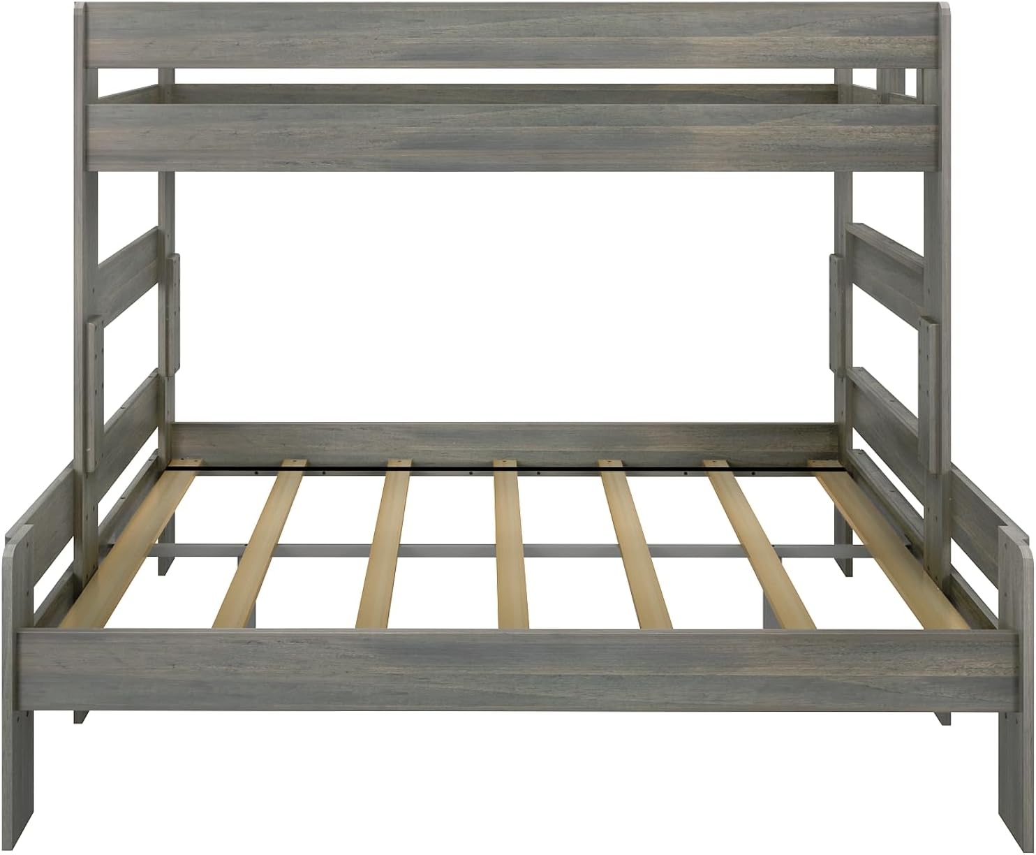 Max & Lily Bunk Bed, Twin XL-Over-Queen Bed Frame For Kids, Solid Wood for No Box Spring Needed, Driftwood