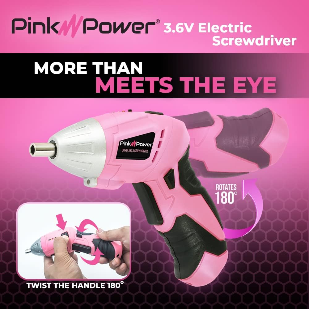 Pin Powe Cordles Screwdrive Se 3.6 Electri Screwdrive Rechargeabl Scre Gu Ki Automati Min Pin Dril Se fo Wome Portabl Smal Dril Batter Powere Screwdrive LE Light