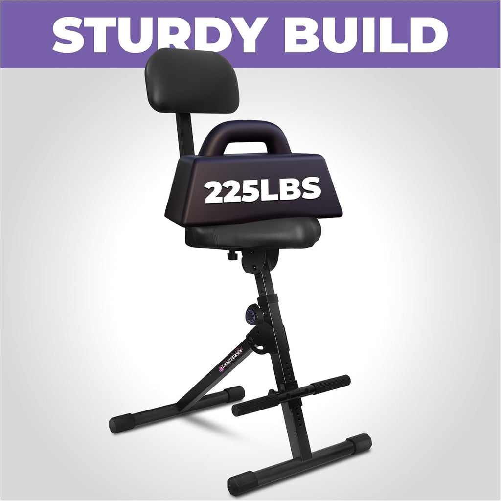 Liqui Stand Guita Stoo Adjustabl Stoo Standar Musicia Dru Thron wit Backres Guita Sea Dru Seat Musicia Chair Chai fo Adults Kids Drumme an Guitarist