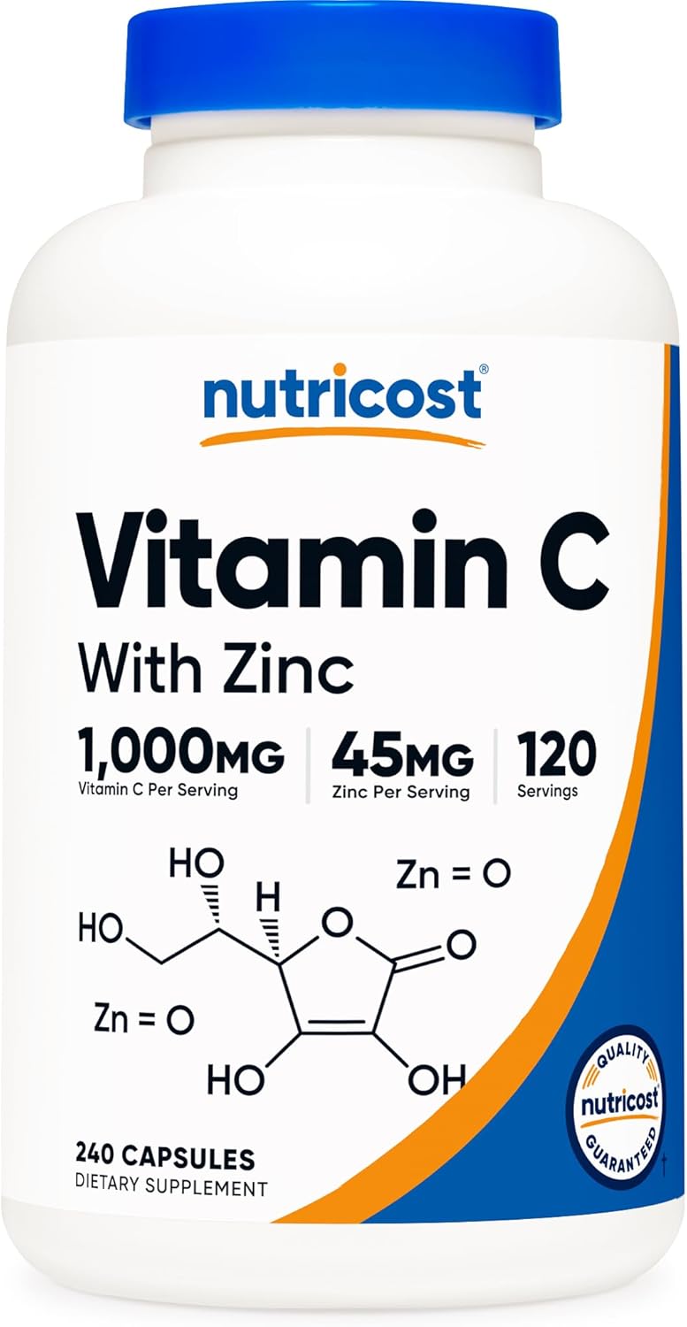 Nutricos Vitami wit Zin Capsules 12 Serving 1000mg 45m Zinc Non-GMO Glute Fre Vitami Supplement