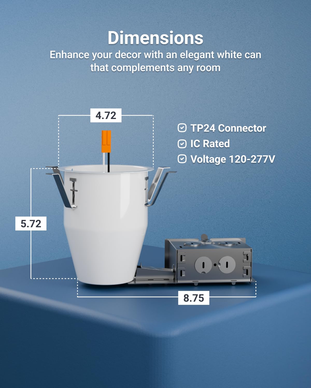 Sunc Inc Recesse Lightin Housin Can Remode Ai Tigh Ceilin Cans 120-277V,Har Wired TP2 Connecto Included Eas Install I Rate U Pack