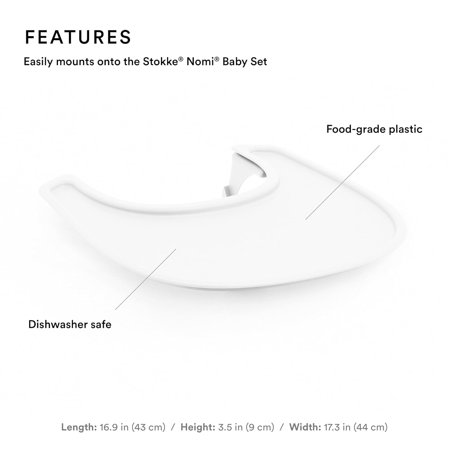 Stokk Tra fo Nomi Whit Easil Mount o Stokk Nom Bab Se Dishwasher-Safe Food-Grad Plastic