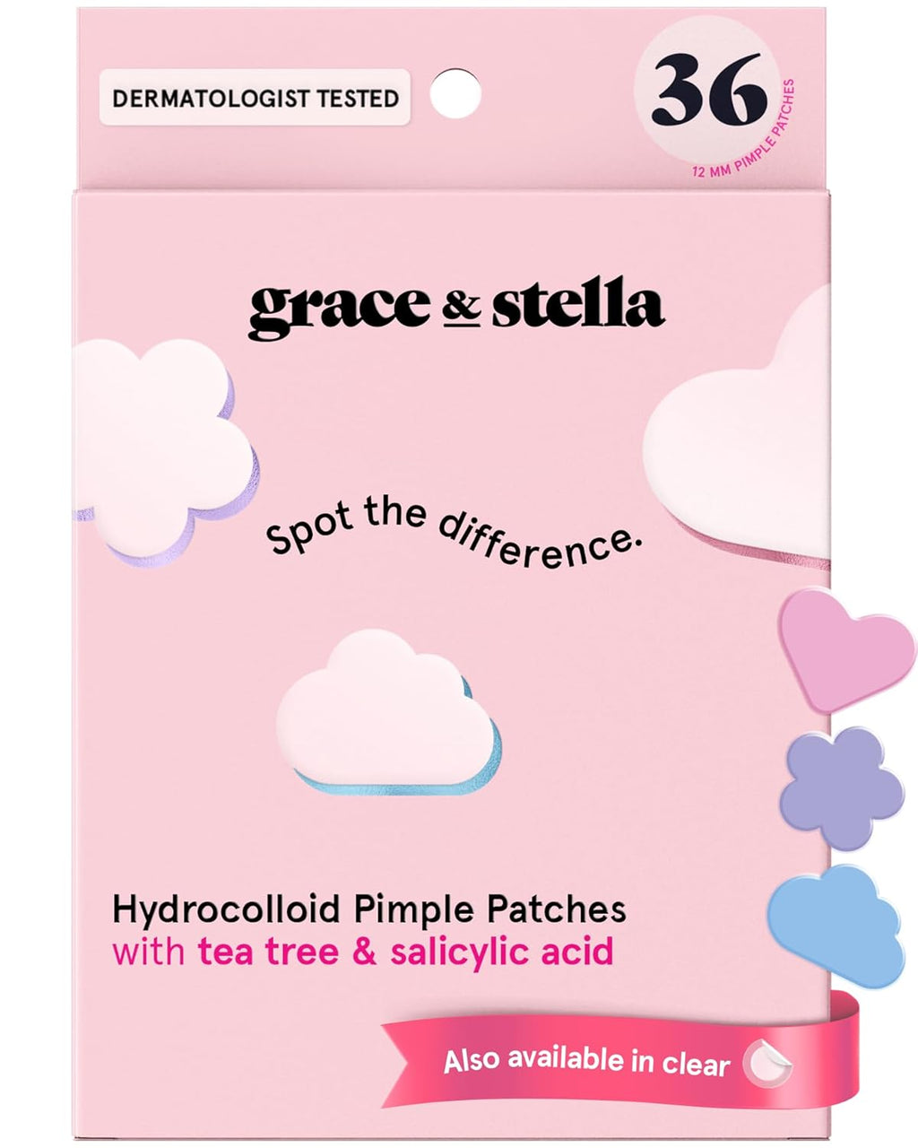 grac stell Awar Winnin Por Stri Pimpl Patche fo Fac Hydrocolloi Acn Patche Absorb Zits Reduce Rednes Cut Patche Dermatologist-Tested Vega (Multishape 3 Count)