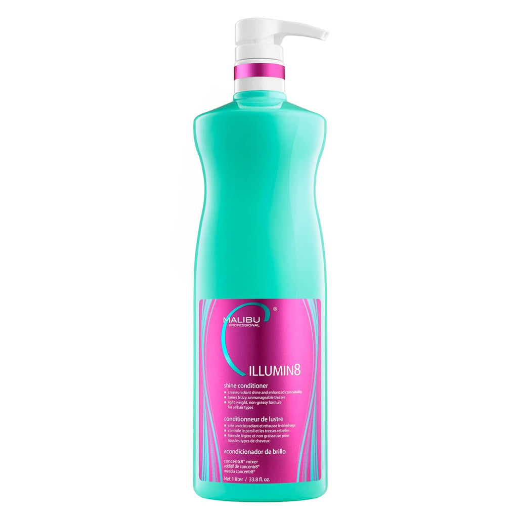 Malibu C ILLUMIN8 Shine Conditioner - Concentrate for Hair Shine Manageability - Lightweight, Non-Greasy Hair Conditioner for All Hair Types