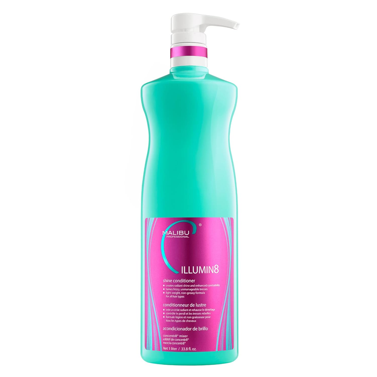 Malibu C ILLUMIN8 Shine Conditioner - Concentrate for Hair Shine Manageability - Lightweight, Non-Greasy Hair Conditioner for All Hair Types