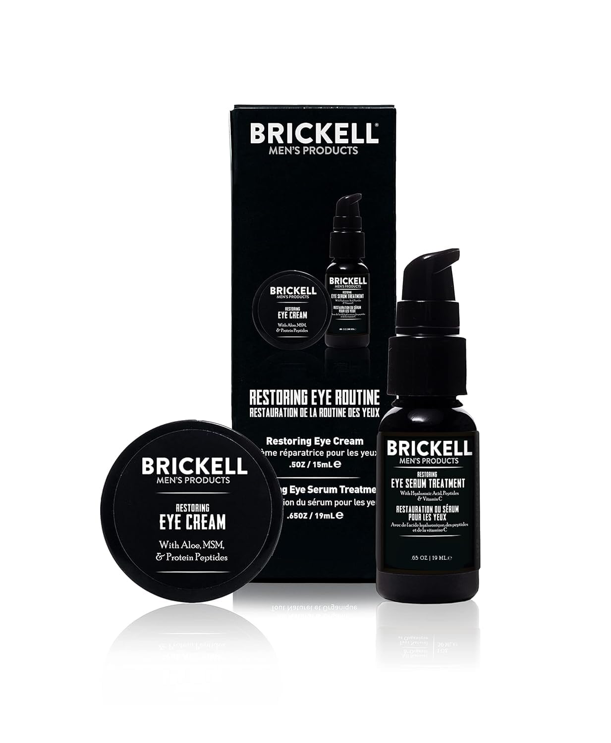 Brickel Men' Restorin Ey Routin fo Men Ey Crea an Seru fo Men Natura an Organic Unscented Men' Ski Car Gif Set