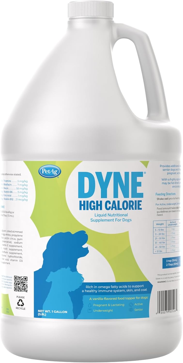 PetA Dyn Hig Calori Liqui Nutritiona Supplemen fo Dog Puppie Week an Olde  Gallo Support Performanc an Enduranc Swee Vanill Flavor