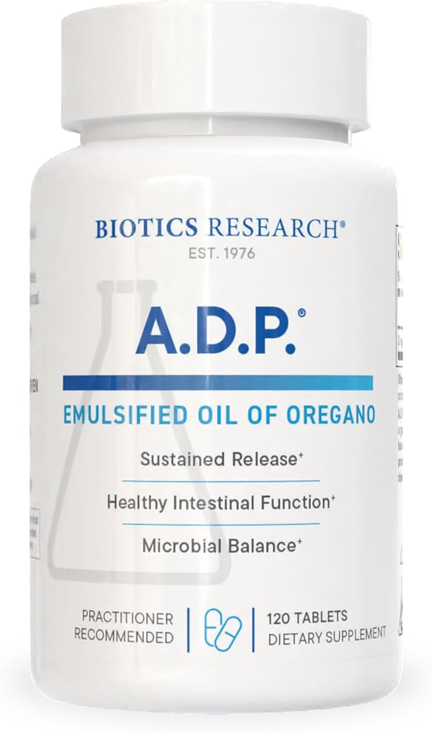 Biotics Research A.D.P. Emulsified Oil of Oregano Tablets for GI Health -Sustained Release for High Absorption Contains Carvacrol, Wild Oregano Oil 50mg/S - Patented Formula -Non GMO ¨C120 Tablets