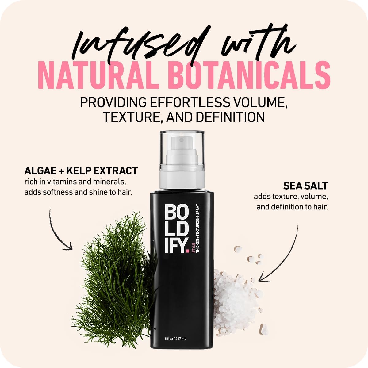 Boldif Hai Thickenin Spra Volum Booste Stylist-Recommende Textur Spra fo Hai Wome Me 8oz
