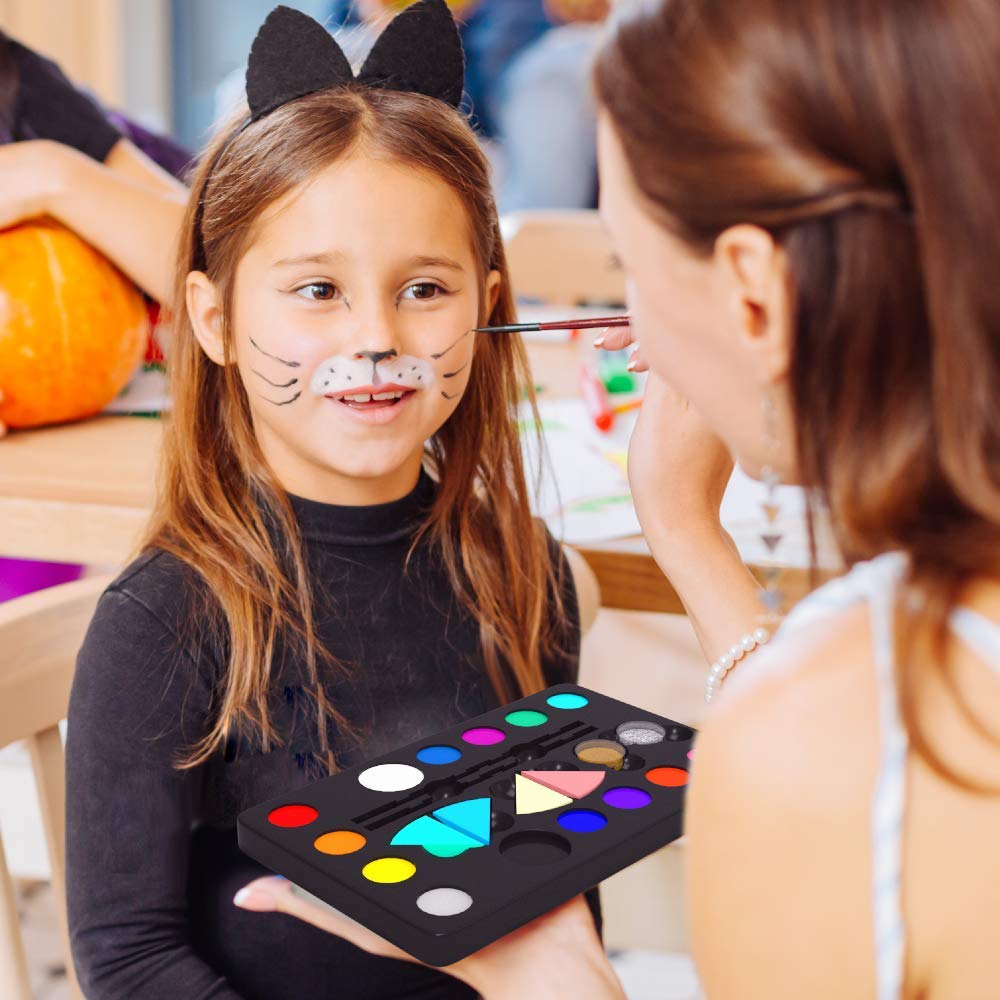 Desir Delux Fac Paintin Ki fo Kid 1 Color o Non-Toxic Eas t Us an Hypoallergeni Makeu Fac Pain Professiona Hallowee Makeu Kit Birthda Activitie fo Kid Party