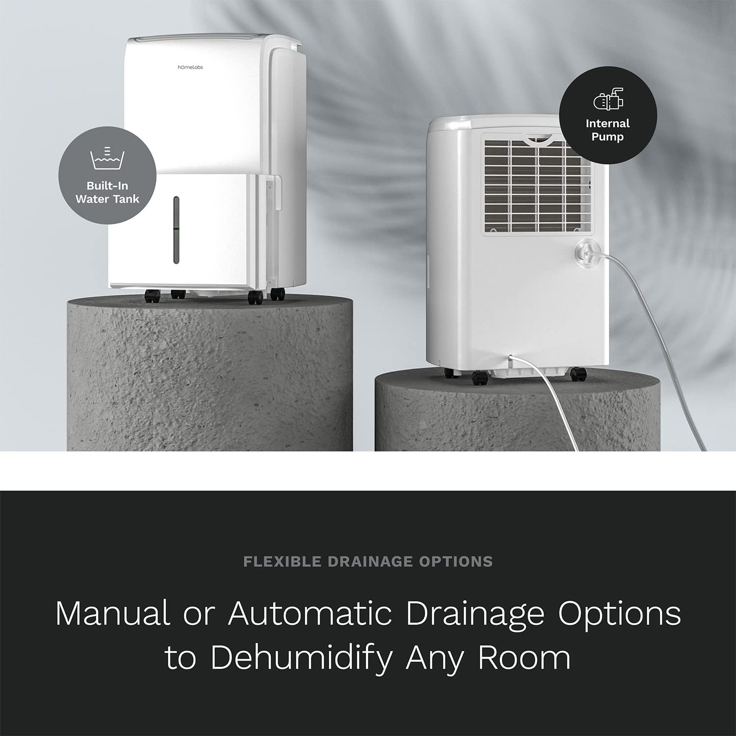 hOmeLab Dehumidifie fo Home Office Basement wit Powerfu Moistur Removal Humidit Control Aut Shut-off Quie Operatio 6,00 S F Room (4 Pin MA 10 Pin a 95¡ãF 90 RH wit Pump