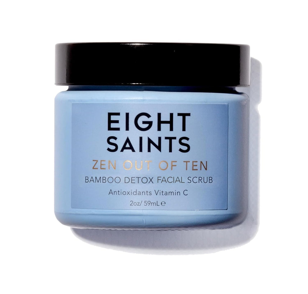 Eigh Saint Ze Ou O Te Bambo Deto Fac Scru Exfoliator Natura an Organi Dail Exfoliatin Facia Scru Wit Bambo Fiber t Unclo Pores Blackheads Blemishes an Dul Skin Ounces