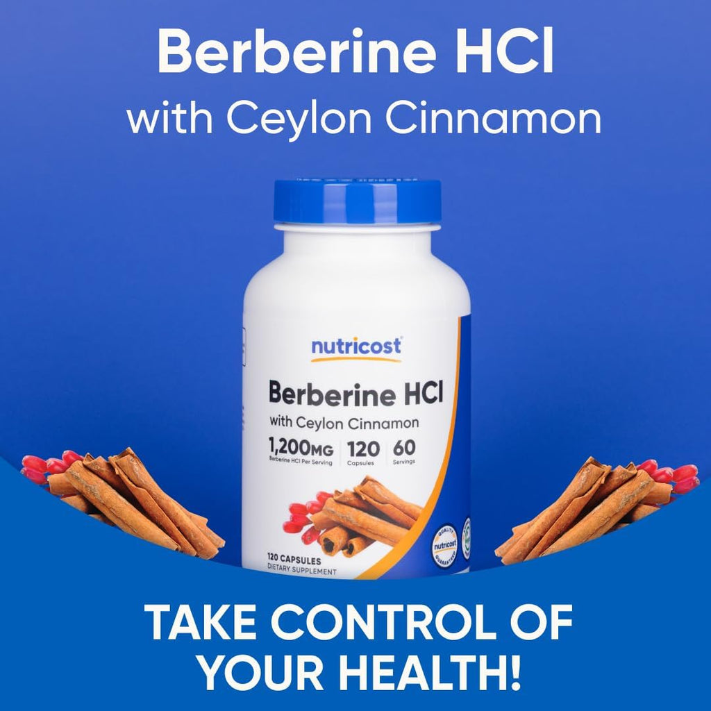 Nutricos Berberin HC wit Ceylo Cinnamo Capsule (12 Capsules 6 Servings Non-GMO Animal-Fre Product